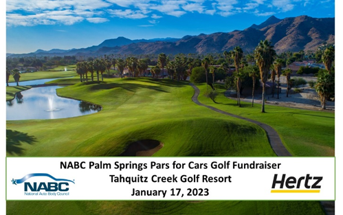 banner - NABC Palm Springs Pars for Cars Golf Fundraiser Tahquitz Creek Golf Resort January 17, 2023